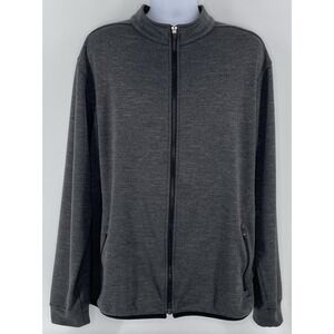 Straight Down Full Zip Jacket Men's 3XL Gray Fleece Golf Layer Outdoor Casual